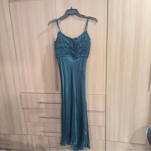 Astr Emerald Green Silk Dress